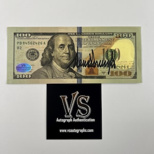 Hand Signed Donald Trump President 100 Bill Prop Money Autographed W/ COA HOLO