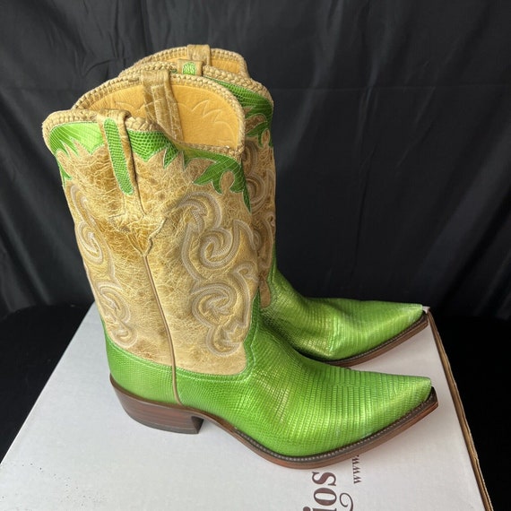 Green cowboy boots mens clearance