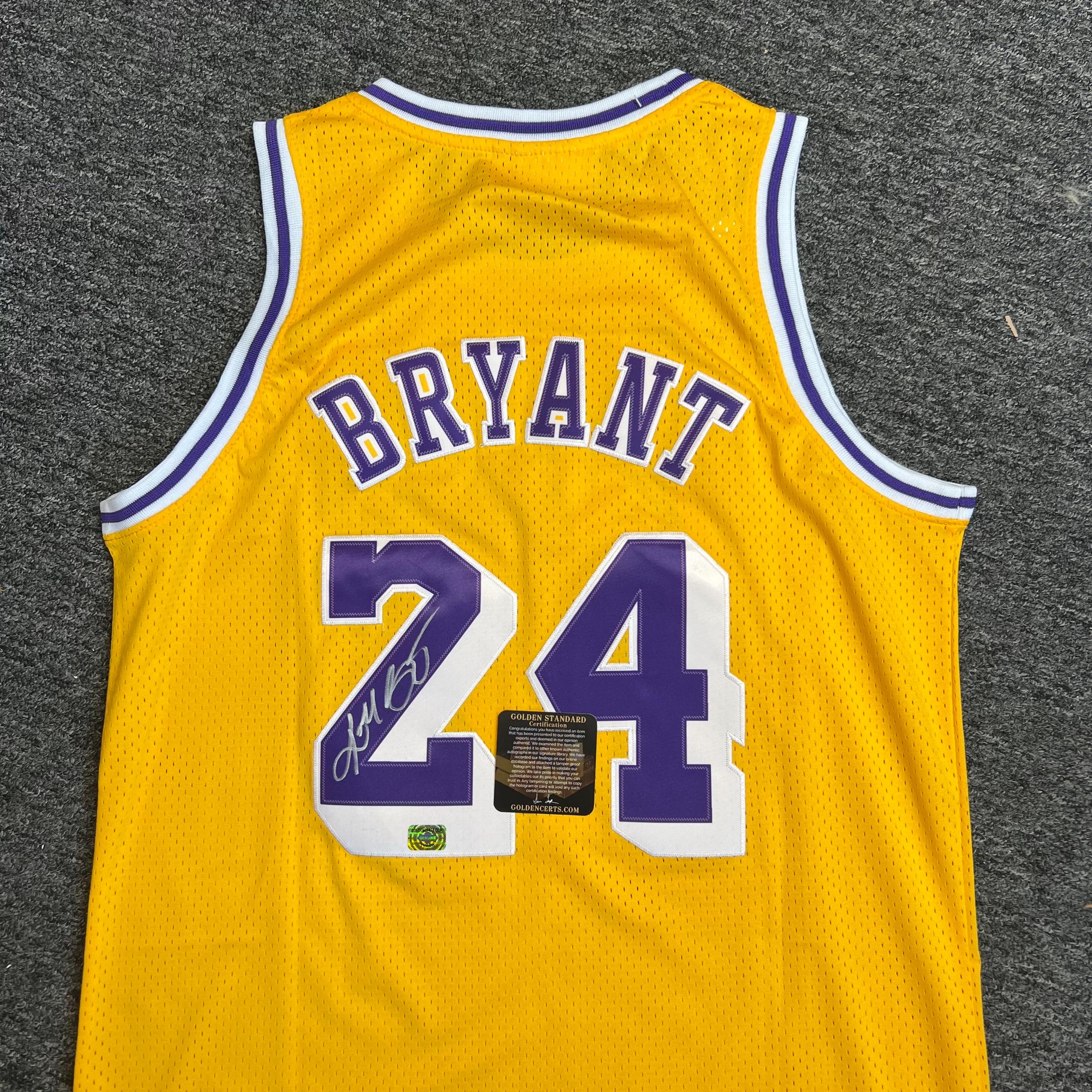 Signed Kobe Bryant LA Lakers Jersey #24 Gold 60th Anniversary