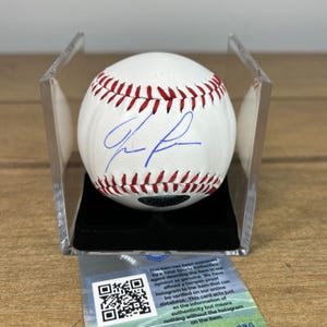 Ronald Acuna Jr. Hand Signed Baseball BRAVES Autographed Ball Blue Ink AUTO Hologram w/ COA
