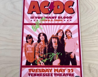 AC/DCの1979年ツアーポスター（サイン入り）「If You Want Blood