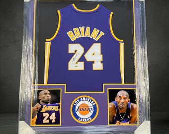 Camiseta firmada de Kobe Bryant de los Lakers, autógrafo enmarcado, certificado de autenticidad.