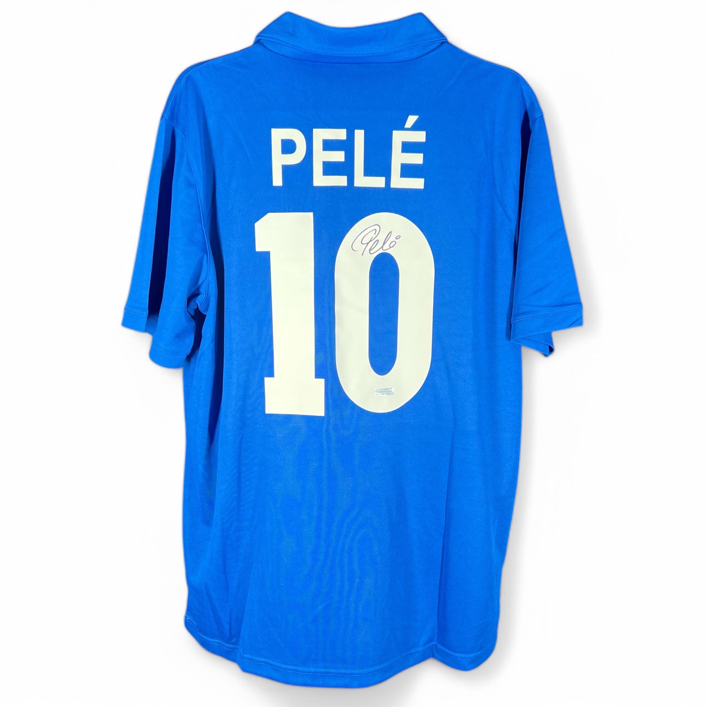 SIGNED PELÉ Retro Brazil Soccer Jersey #10 Autographed W/ COA