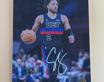 Fotografía autografiada de Cade Cunningham con certificado de autenticidad, firmada a mano, 8x10 pulgadas, número 2 de los Detroit Pistons.