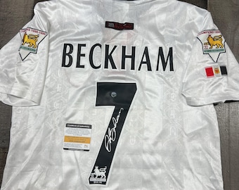 Camiseta firmada por David Beckham, selección inglesa de fútbol, autógrafo con certificado de autenticidad.