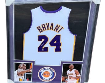 Camiseta de los Lakers firmada por Kobe Bryant, autógrafo enmarcado, certificado de autenticidad.