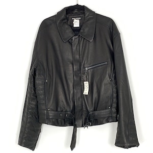 ISSEY MIYAKE レザー バイカー ジャケット コート ラージ 新品 ヴィンテージ！
