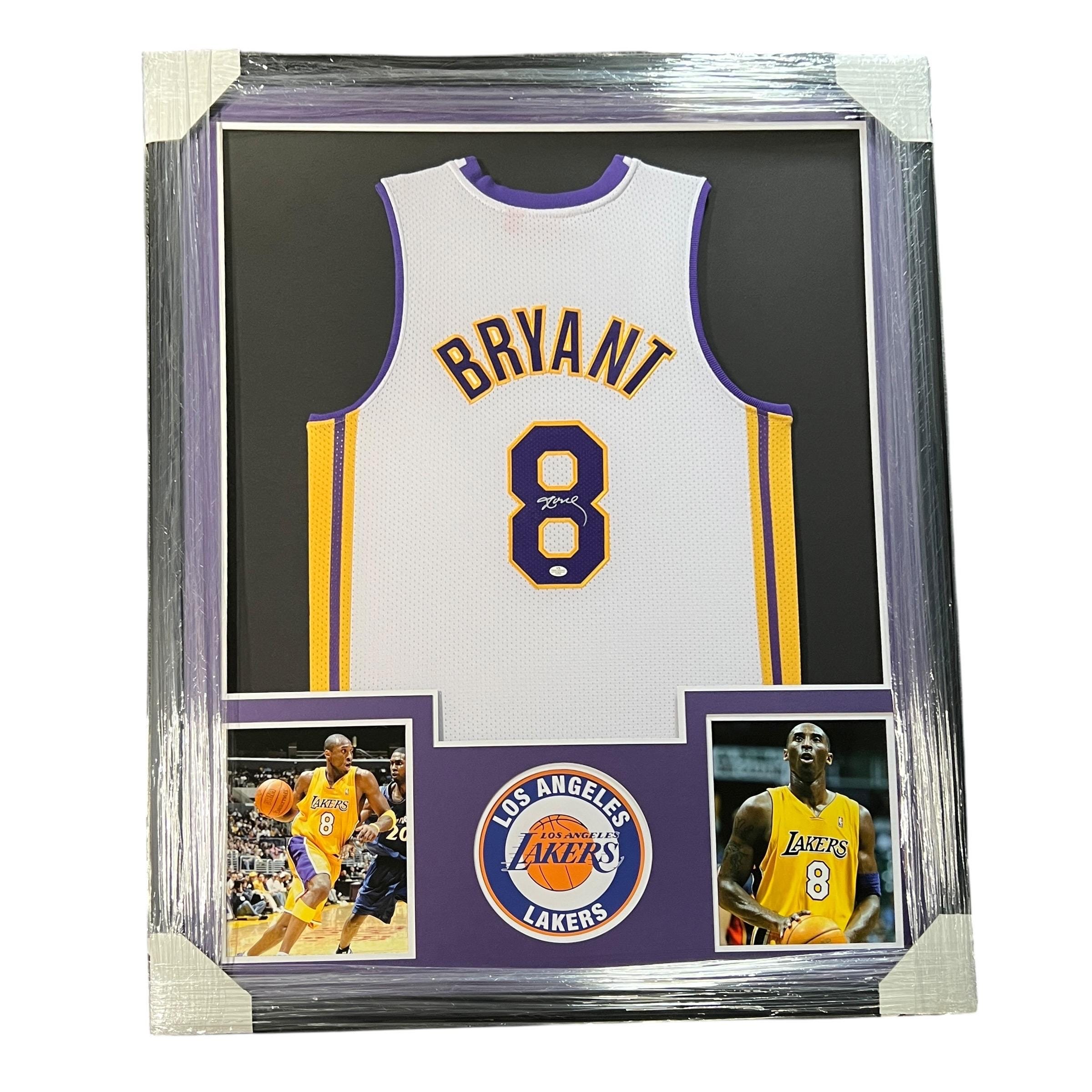Signed Kobe Bryant #8 LA Lakers Jersey Autographed FRAMED COA 34