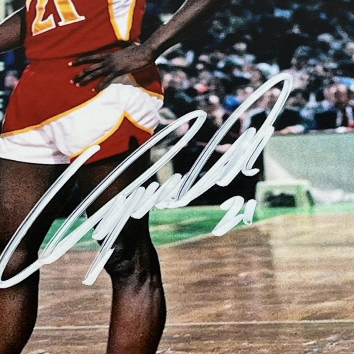 ドミニク・ウィルキンス #21 直筆サイン入り 8x10 NBA アトランタ 