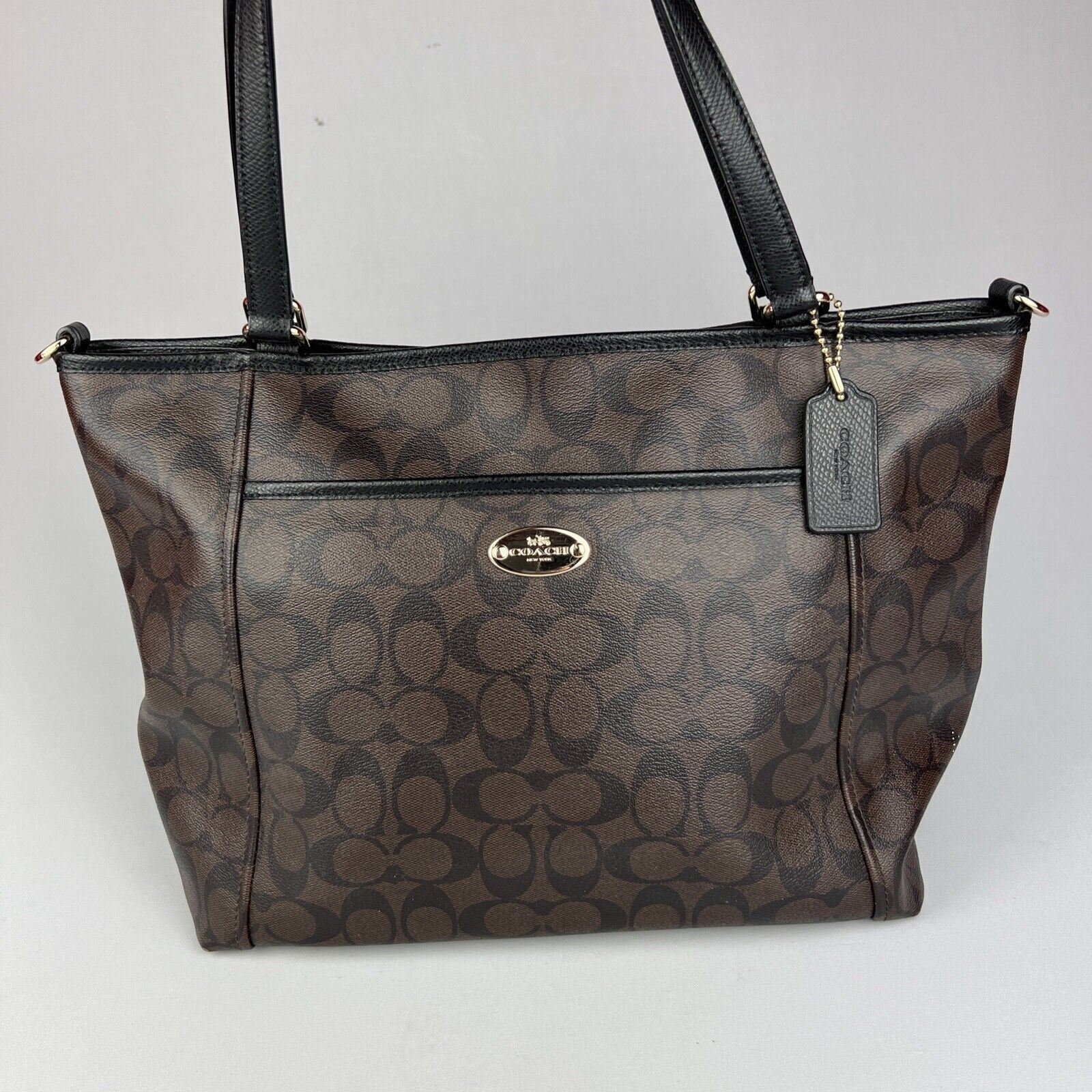 Vintage COACH Tote Brown Logo Leather Purse Women's - MINT - Etsy UK