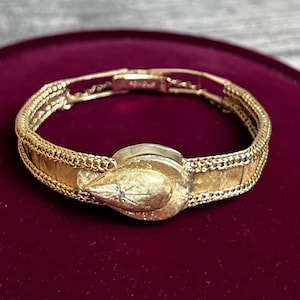Vintage 14k Gold Daumier Ladies Wrist Watch 17 Jewels Romolo 14k Band Diamond