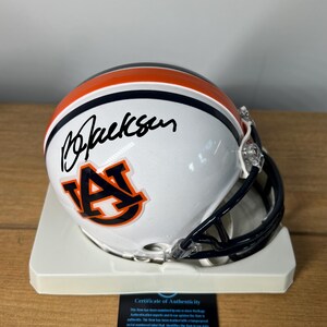 Kask futbolowy University of Auburn College Miniatura podpisany przez Bo Jacksona z certyfikatem autentyczności