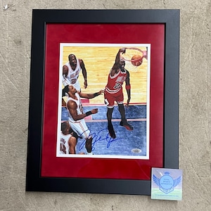 Michael Jordan Signed Autographed Photo Chicago Bulls #23 Framed COA 16x13