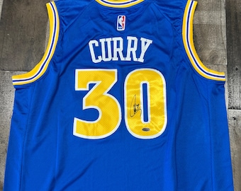 Stephen Curry signiertes Jersey von Golden State Kriegern Handsigniert Blau NBA Basketball w / COA