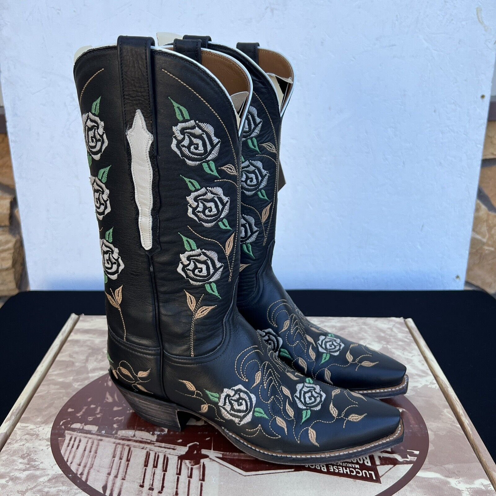Black lucchese women's boots best sale