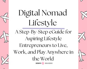 Guía de libros electrónicos DIGITAL NOMAD LIFESTYLE pdf: Consejos para trabajar, viajar y productividad a distancia con mapa mental y lista de verificación de recursos (64 páginas)
