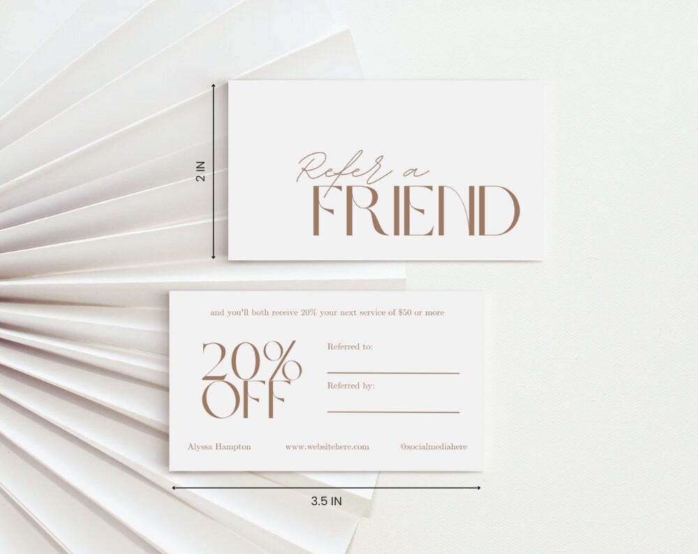Editable Referral Card Template, Printable Refer a Friend Template ...