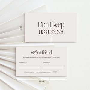 Editable Referral Card Template, Printable Refer a Friend Template ...