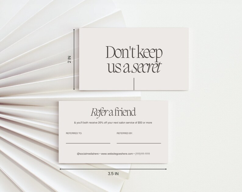 Editable Referral Card Template, Printable Refer a Friend Template ...
