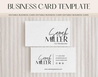 Minimal Business Card Template: Editable Canva Design