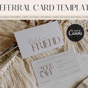 Modello Canva per scheda di referral – Buono fedeltà per saloni e piccole imprese – Stampabile 2x3,5