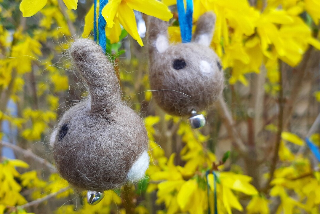 Needle Felted Easter Bunny Easter Tree Decoration Etsy UK