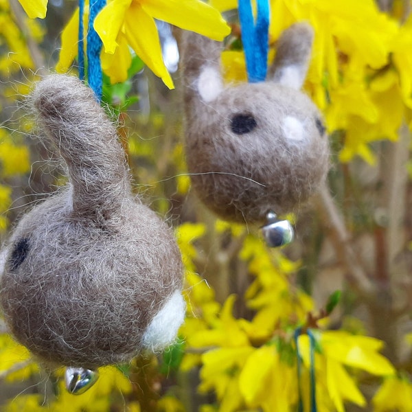 Needle Felted Easter Bunny Easter Tree Decoration