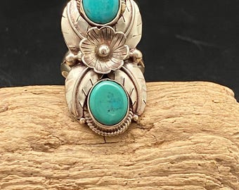 Turquoise ring,handcrafted,Tibetan silver,Tibetan turquoise,Himalayan,Nepalese