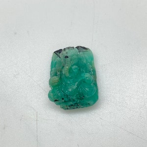 Emerald Ganesh, contemporary master handcrafted, natural emerald