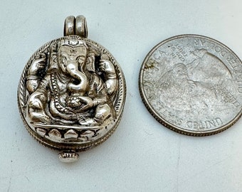 Ganesh Anhänger, Sterling Silber, Handarbeit,Schutz,spirituell,Yoga,Meditation,