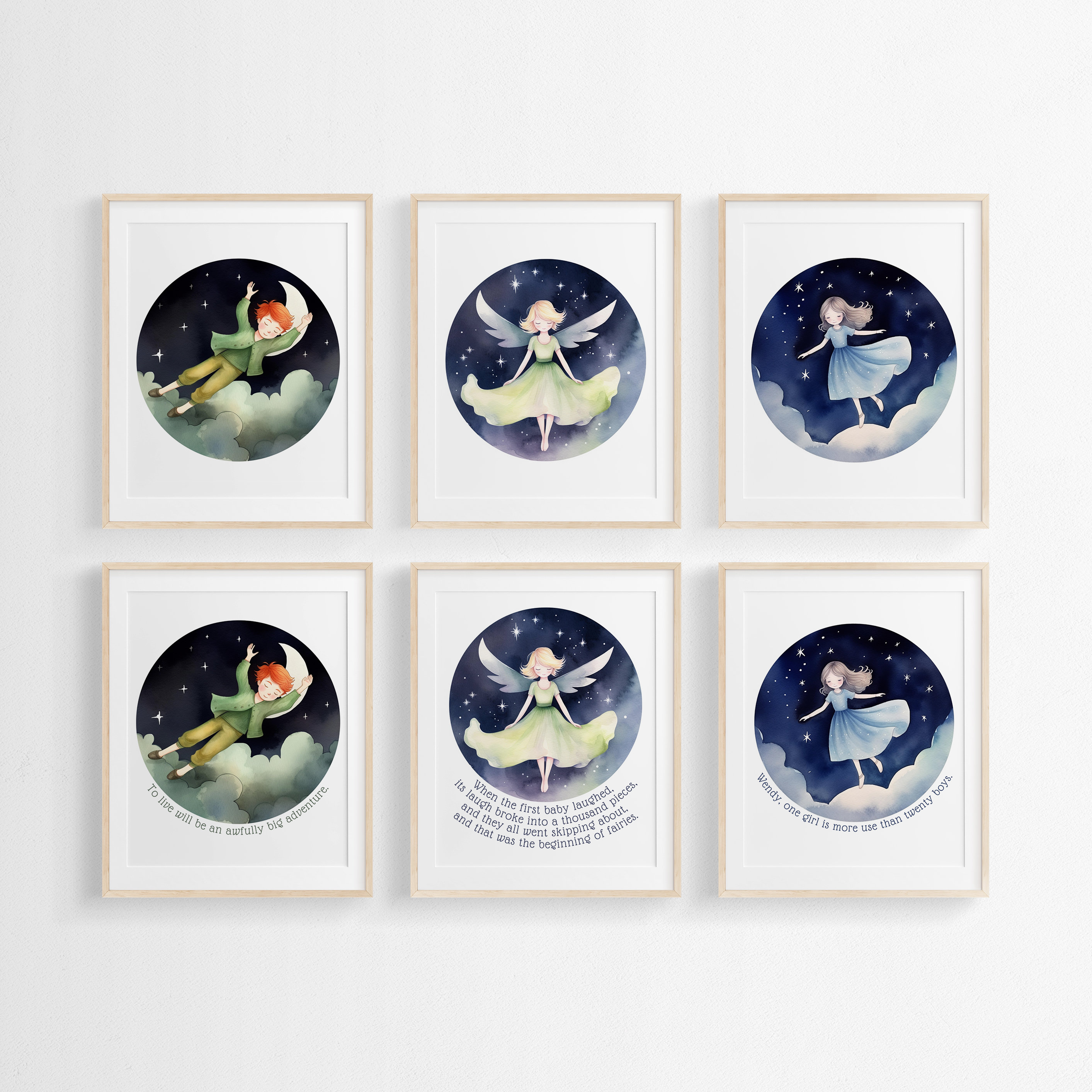 Peter Pan Art Set of 3 Peter Pan Wall Art Peter Pan Decor Etsy