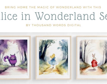 Alice in Wonderland, Set of 3 | Alice in Wonderland Art | Alice in Wonderland Quote | Alice in Wonderland Print | Alice in Wonderland Decor