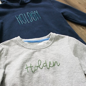 Felpa con cappuccio per bambini ricamata a mano, felpa con nome personalizzato