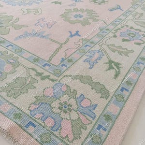 Beige Oushak rug Modern Hand knotted Oushak Rug  Hand Knotted 8x10, 9x12, 10x14, Wool Area Rug, Living Room Rug  fast delivery