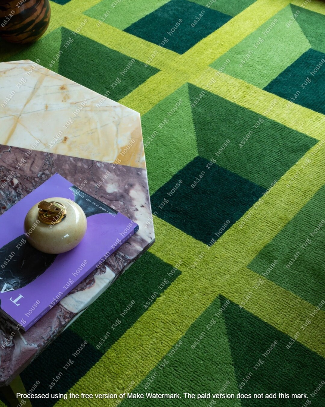 Garden Maze Green 3D Bespoke Hand Tufted Hand Made Hand Tuft Areas Rug
