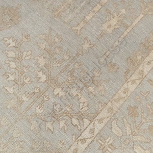 Grey Cream Muted Look Garden Pine Tree Of life Rug Modern Oushak Rug Premium Wool Hand Knotted rug