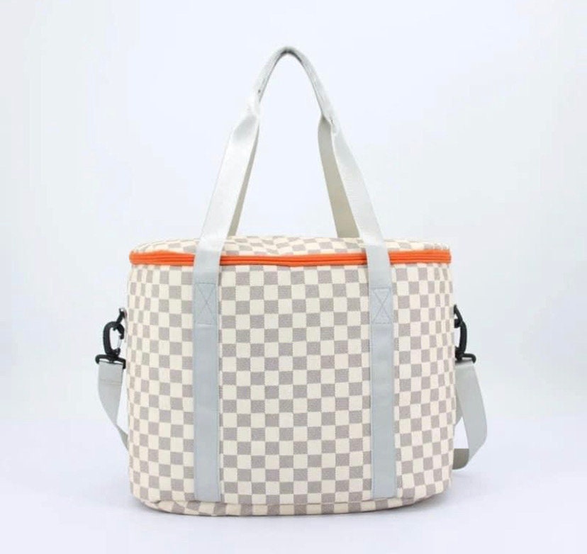 Colisha Checkered Tote Shoulder Bag with Inner Pouch - PVC