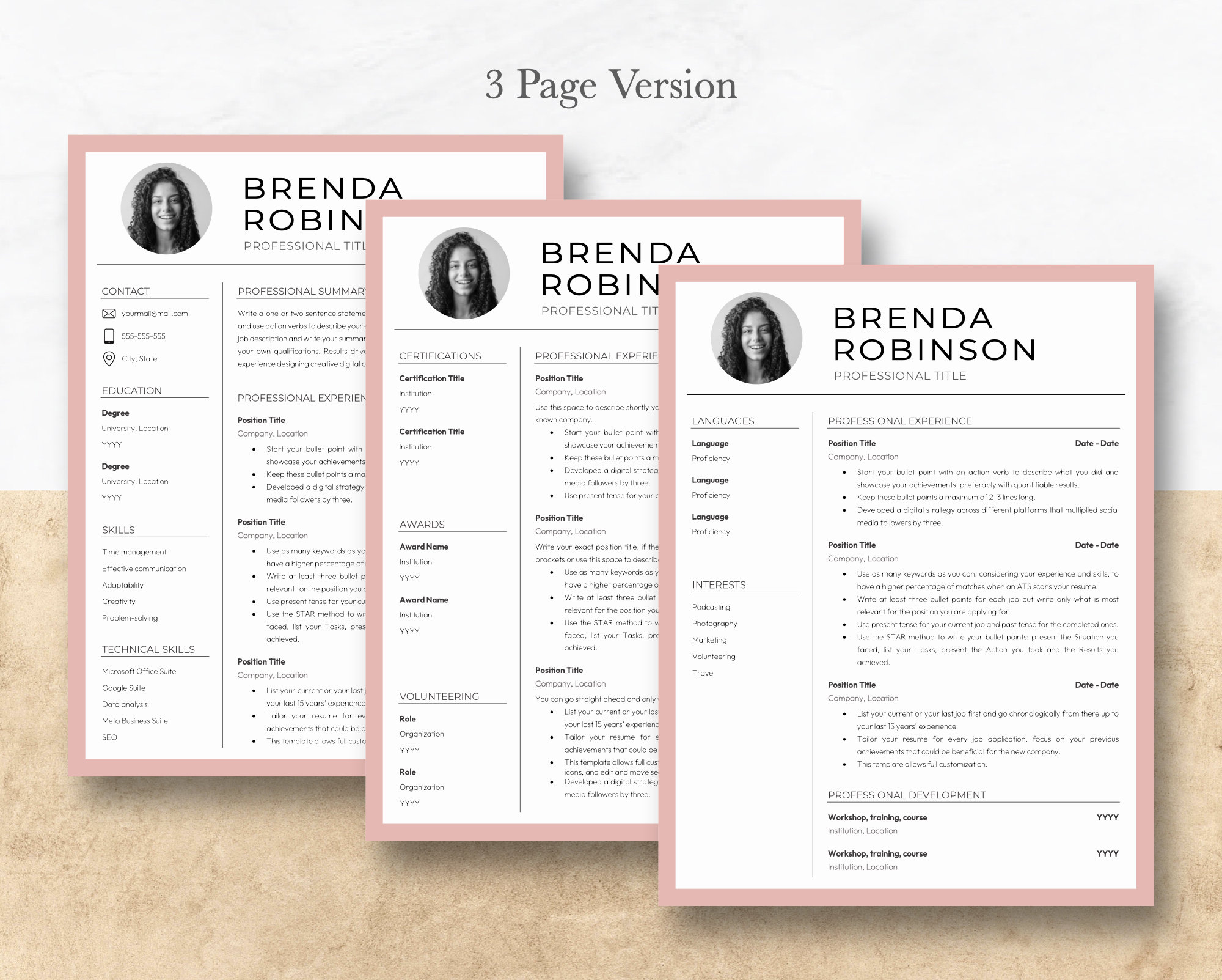 Creative Resume Template With Photo for Google Docs, Word & Pages ...