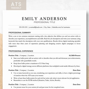 ATS Friendly Resume Template for Google Docs, Word & Pages, Resume and Cover Letter Template, Minimalist Professional Executive CV design