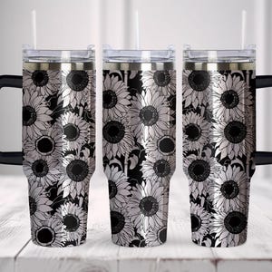 Sunflowers Tumbler Wrap Laser Svg, 40oz Tumbler Full Wrap Laser Svg, Laser Engraved Svg, Tumbler Laser File, Laser Svg For Tumbler.