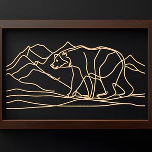 Bear Line Art SVG Signs Laser, Sun Catchers, Frame Decor. Line Art Signs. Glowforge, Laser Cutting, Nature Laser File, Digital Download