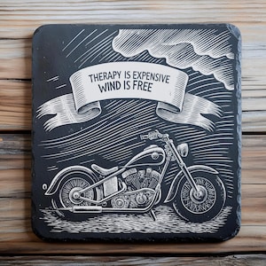 Wind Is Free Motorcycle Coaster SVG, PNG Slate Coaster Engraving, Biker Slate Board, Cutting Board Engraving, Slate Boards, Laser Burn Svg