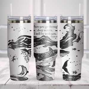 Deep Waters. Christian Tumbler Wrap SVG Seamless, 40oz Tumbler Full Wrap, Laser Engraved Svg, Tumbler Laser File, Laser Svg For Tumbler.