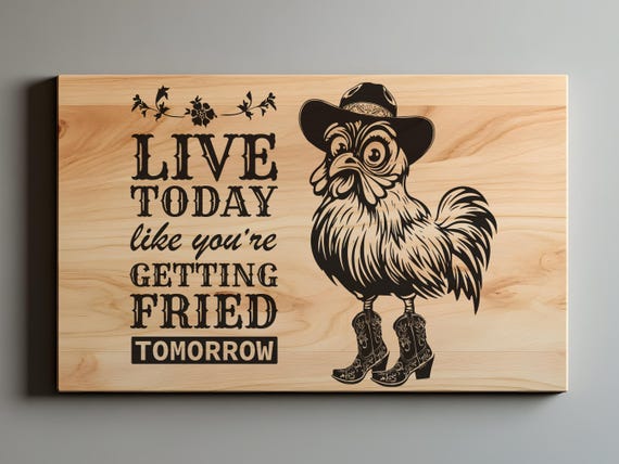 Funny Chicken SVG PNG | Western Rooster Boots, Farmhouse Kitchen Sign, Country Laser Design