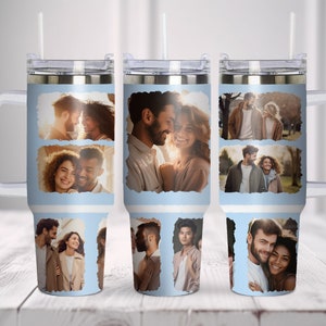 Maak je eigen fotolijstbeker 40oz Quencher Wrap. 9 foto's beker ontwerp sublimatie, directe digitale download, png