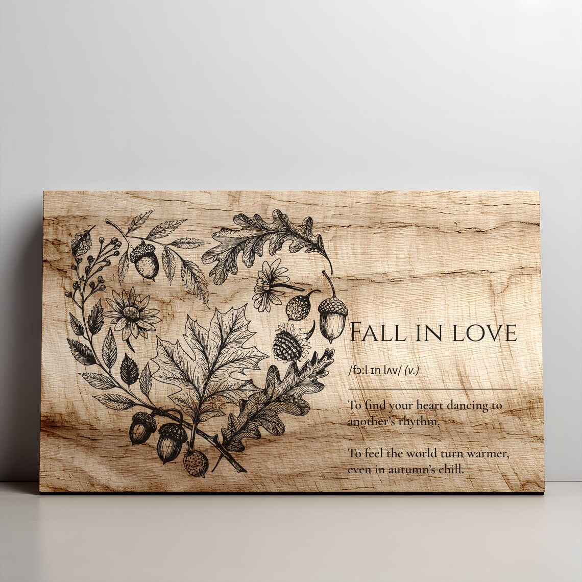 Fall in Love Definition SVG, PNG, Charcuterie Boards, Engraved Board ...