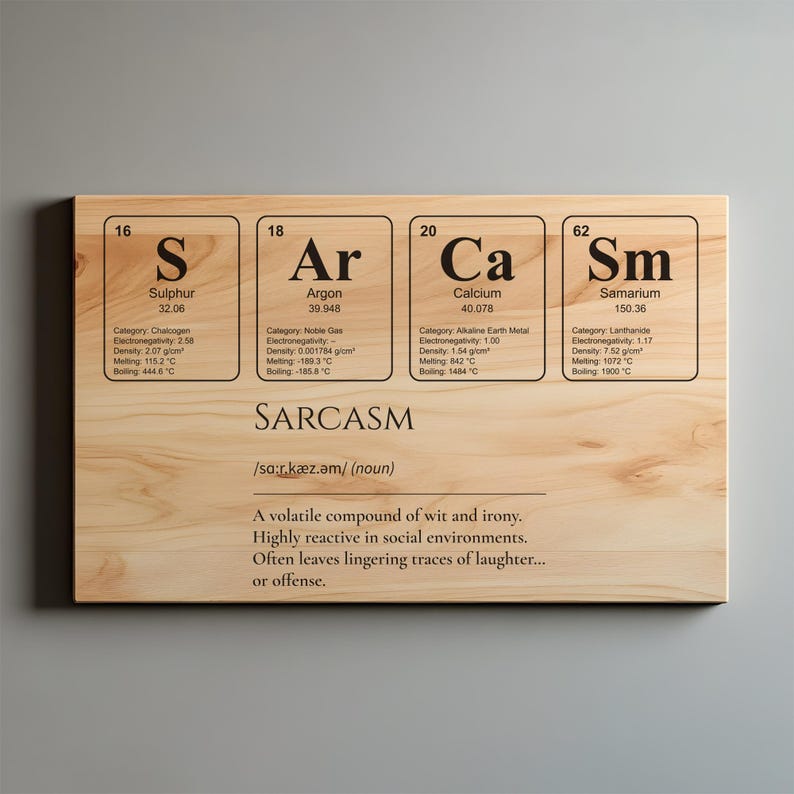 Sarcasm Included Sarcasm Definition SVG PNG | Funny Periodic Table Sign, Snarky Cutting ...