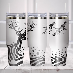 Jagd SVG Hirsch Enten Tumbler Wrap. Amerikanische Flagge. 40 Unzen Tumbler Full Wrap Laser svg, Laser gravierte becher, Laser Tumbler Wrap, Laser svg
