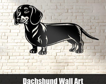 Dachshund Wall Art DXF SVG | Wiener Dog Plasma Cut File, Dog Lover Metal Sign