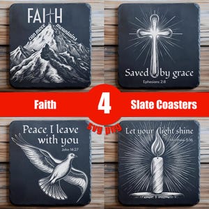 Bible Bundle SVG, PNG, Slate Coaster Engraving, Bible Verse Coasters, Cutting Board Engraving, Slate Cheese Boards, Laser Burn Png, Svg